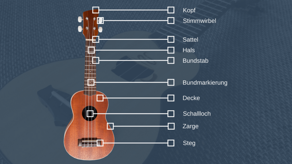 Ukulele Beschriftung